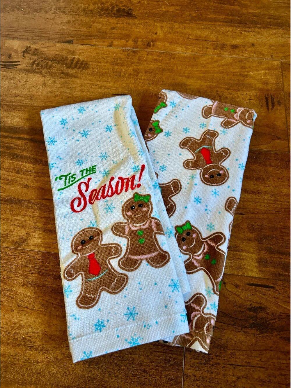 Christmas Gingerbread Man kitchen hand towel set from Sears Set of 2